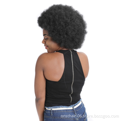Onst 613 Wig Afro Ombre Kinky Curly Short Bob Pixie Cut Blunt Synthetic Wigs With Bangs For Black Women Best Price  Hair